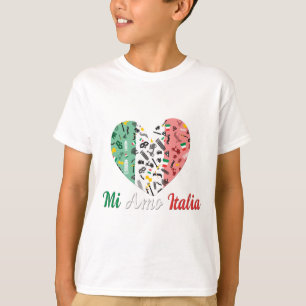 Mi Amo Italia - Hart onder Italiaanse vlag T-shirt