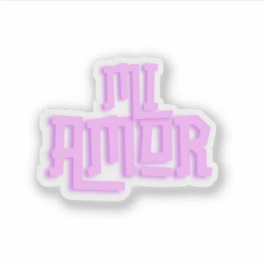 Mi Amor Pink Sticker (Voorkant)