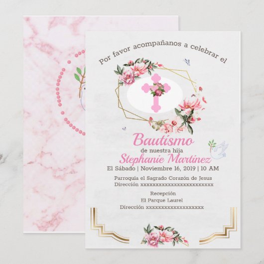 Mi Bautismo Kaart (Voorkant / Achterkant)