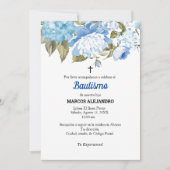 Mi Bautizo Blauw Bloemen/lichtblauw Kaart (Voorkant)