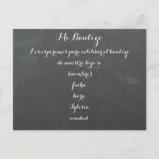 Mi Bautizo briefkaart-uitnodiging Uitnodiging Briefkaart (Voorkant)