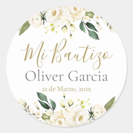Mi Bautizo Classic Ronde Sticker (Voorkant)