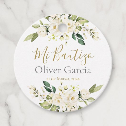 Mi Bautizo Classic Ronde Sticker Bedankjes Labels (Voorkant)