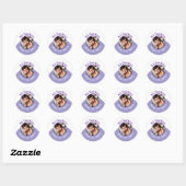 Mi Bautizo con Foto y Fecha Ronde Sticker (Vel)