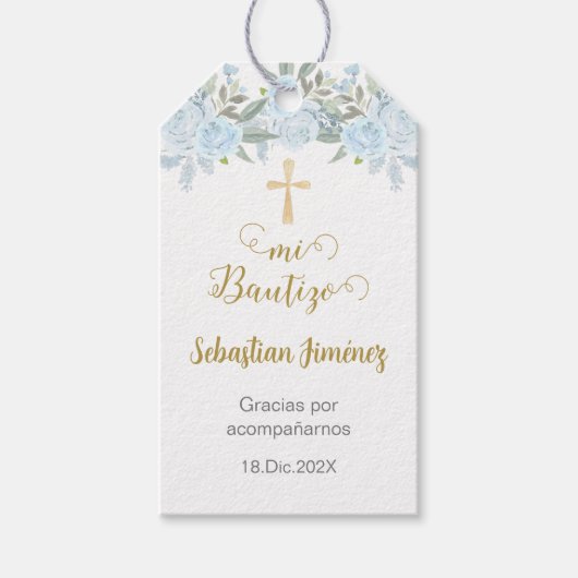 Mi Bautizo Dank u Cadeaulabel (Voorkant)