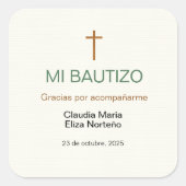 Mi Bautizo Favor Sticker Custom Baptism Label (Voorkant)