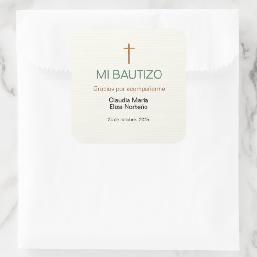 Mi Bautizo Favor Sticker Custom Baptism Label (Tas)