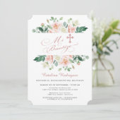 Mi Bautizo Invitacion Blush White Floral Baptisme Kaart (Staand voorkant)
