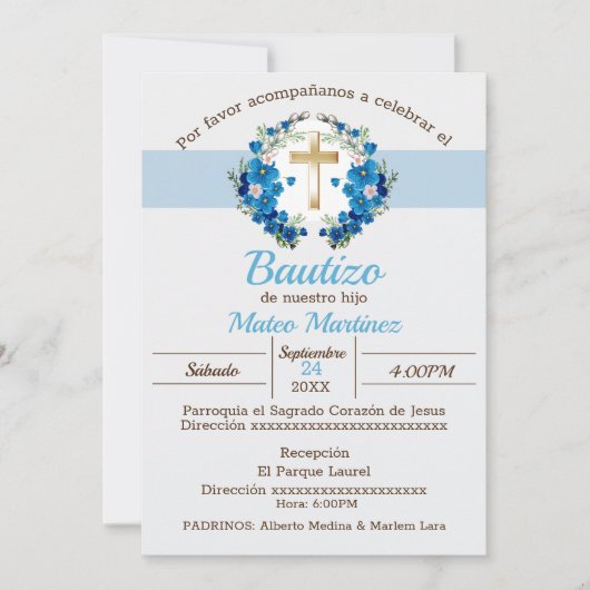 Mi Bautizo para niño Kaart (Voorkant)