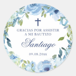 Mi Bautizo Recuerdos Para Bautizo Spaanse doop Ronde Sticker