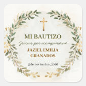 Mi Bautizo Stickers Personalized Baptism Labels (Voorkant)