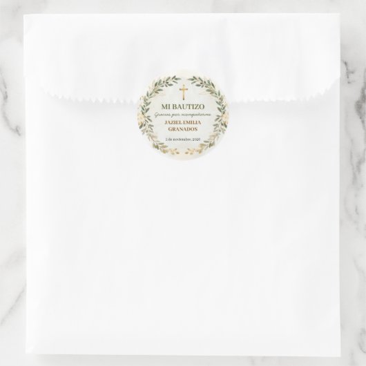 Mi Bautizo Stickers Personalized Baptism Labels (Tas)