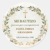 Mi Bautizo Stickers Personalized Baptism Labels (Voorkant)