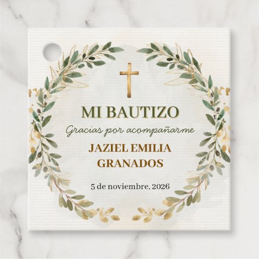 Mi Bautizo Stickers Persoonlijk Doopfeest  Bedankjes Labels (Voorkant)