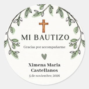 Mi Bautizo Stickers Persoonlijke Doop Kruis