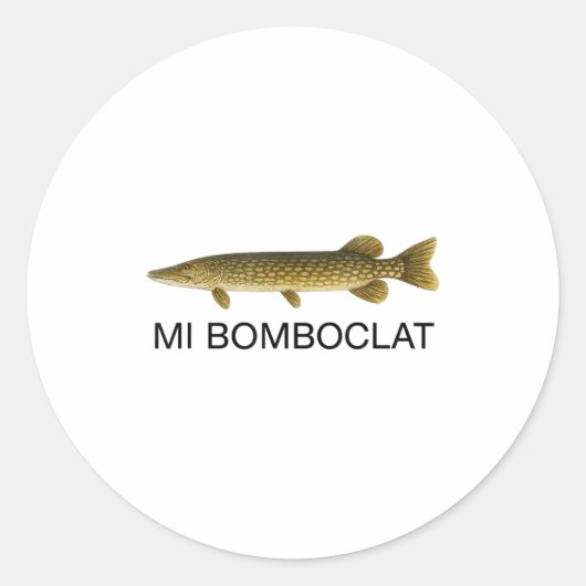 Mi Bomboclat Funny Fish Jamaican Slang Graphic Ronde Sticker (Voorkant)