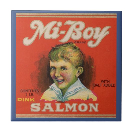 Mi-Boy roze zalm uit de jaren '30 Tegeltje (Voorkant)