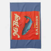 Mi-Boy roze zalm uit de jaren '30 Theedoek (Verticaal)