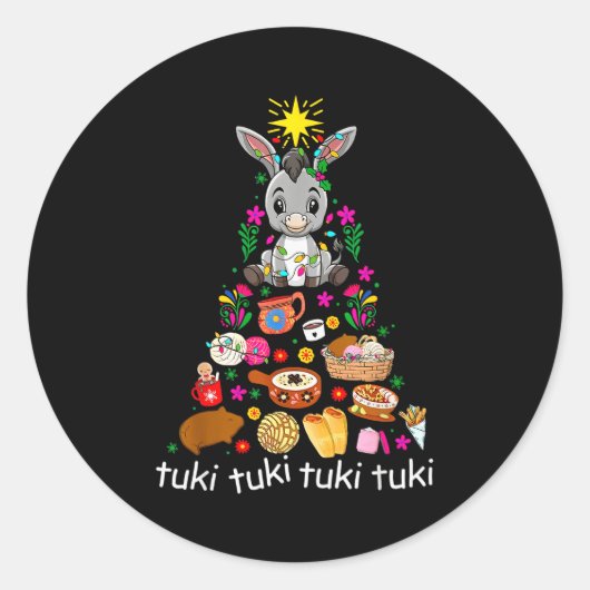 Mi Burrito Sabanero Mexican Christmas Donkey Spani Ronde Sticker (Voorkant)