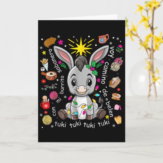 Mi Burrito Sabanero Mexican Christmas Spanish Xmas Kaart (Gele Bloem)