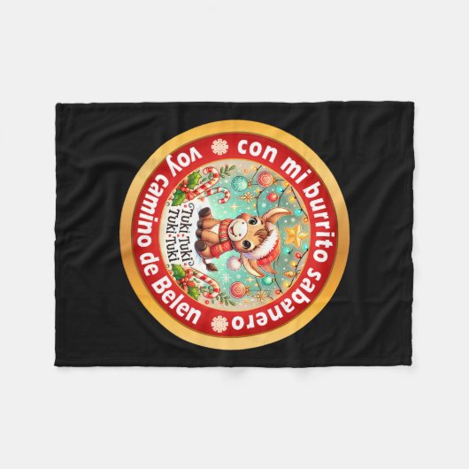 Mi Burrito Sabynero Mexicaanse Kerst Ezel Spani Fleece Deken (Voorkant (Horizontaal))