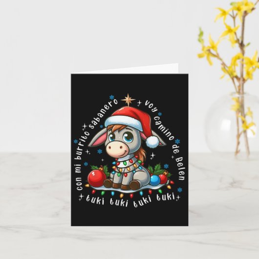 Mi Burrito Sabynero Mexicaanse Kerst Ezel Spani Kaart (Gele Bloem)