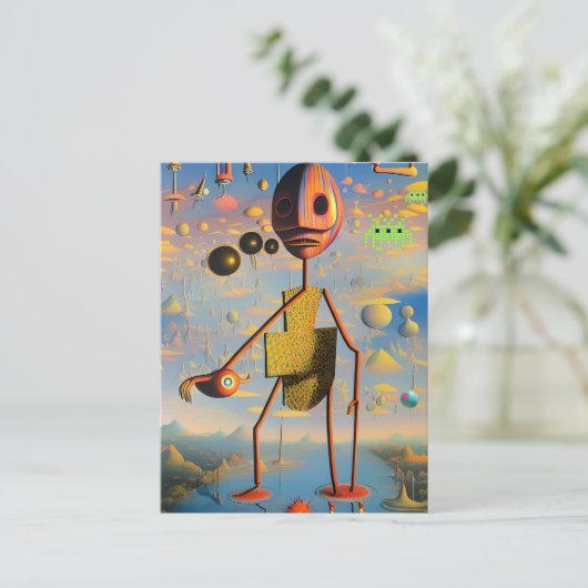 Mi cara de guerra - Ken Gage Surreal Art Briefkaart (Staand voorkant)