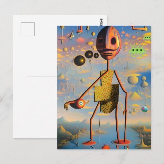 Mi cara de guerra - Ken Gage Surreal Art Briefkaart (Voorkant / Achterkant)