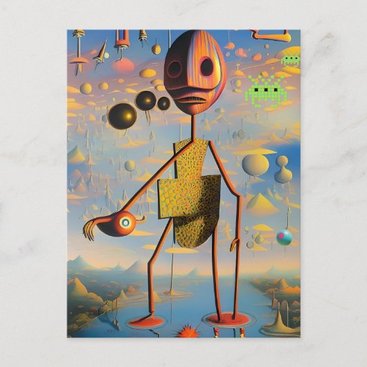 Mi cara de guerra - Ken Gage Surreal Art Briefkaart (Voorkant)