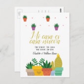 Mi Casa Es Casa Nueva New Home Cactus Plant Briefkaart (Voorkant / Achterkant)