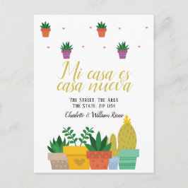 Mi Casa Es Casa Nueva New Home Cactus Plant Briefkaart