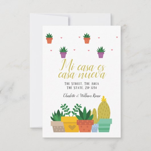 Mi casa es casa nueva Nieuw adres Aankondiging (Voorkant)