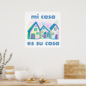 Mi Casa Es Su Casa Cute Colorful Houses Print (Keuken)