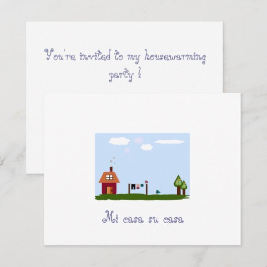 Mi casa su casa house warming-uitnodiging kaart (Voorkant / Achterkant)