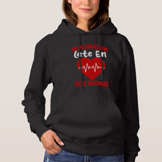 Mi Corazon Bilingual Spanish Maestra Teacher Hoodie (Voorkant)