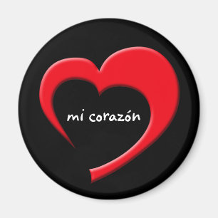Mi Corazón II Magnet (rood op zwart)
