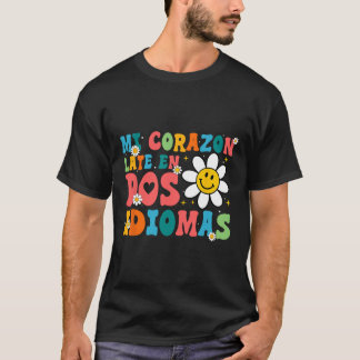Mi Corazon laat en dos idiomen terug naar school T-shirt