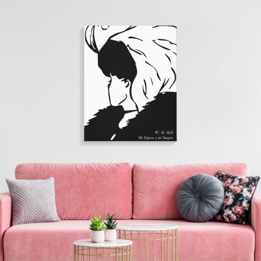 Mi esposa y mi Suegra de W. H. Hill Canvas Afdruk (Insitu (Woonkamer))