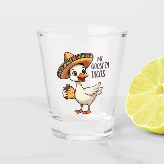 Mi Goose ta taco's Grappige Mexicaanse Taco Liefhe Shot Glas (Voorkant)