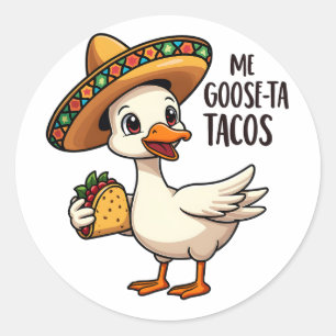 Mi Goose taco's Grappige Mexicaanse taco liefhebbe Ronde Sticker