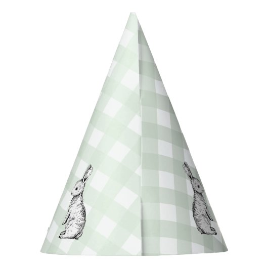 MI Green Gingham Bunny Rabbit Feesthoedjes (Achterkant)