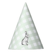 MI Green Gingham Bunny Rabbit Feesthoedjes (Voorkant)