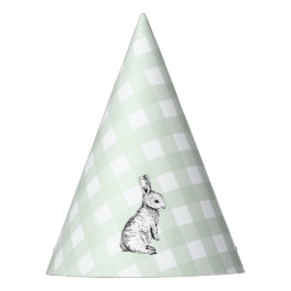 MI Green Gingham Bunny Rabbit Feesthoedjes