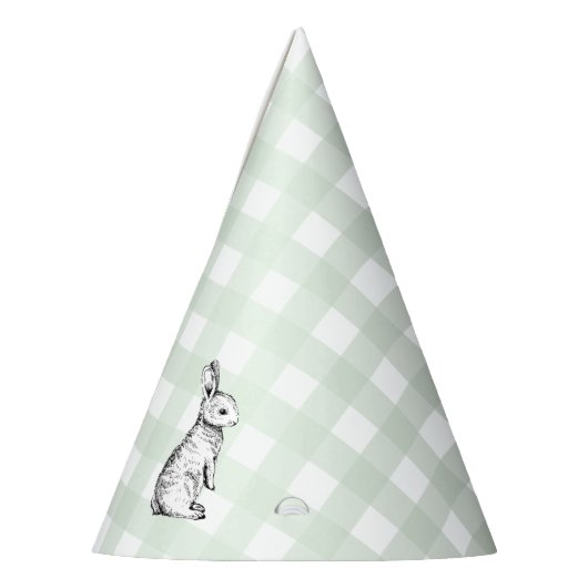 MI Green Gingham Bunny Rabbit Feesthoedjes (Links)