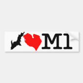 MI (I hart Michigan) bumpersticker (Voorkant)
