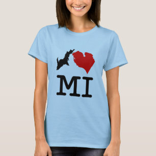 MI (I hart Michigan) licht, klein afdrukken T-shirt