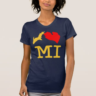 MI (I hart Michigan) mais & blauw, vrouwen T T-shirt