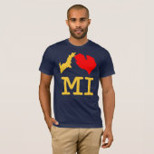 MI (I hart Michigan) mais en blauw T-shirt (Voorkant volledig)