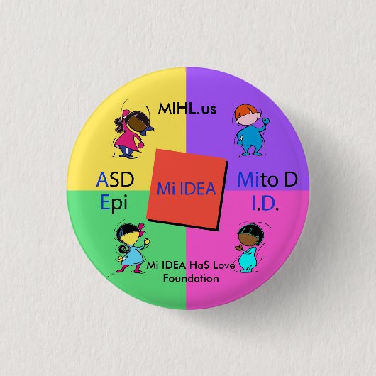 Mi IDEA HaS Love Foundation Logo Pin Ronde Button 3,2 Cm (Voorkant)