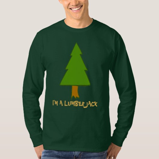 MI is een Lumberjack met Boom, bewerkt tekst T-shirt (Voorkant)